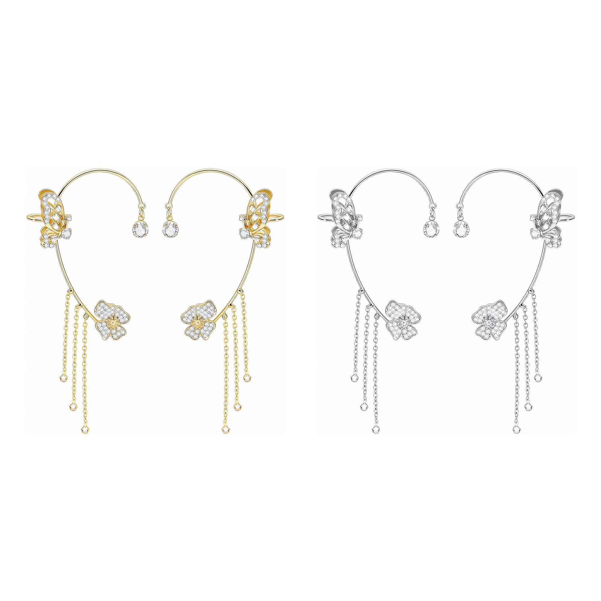#color_Butterfly Tassel 2 Pair-Gold/Silver