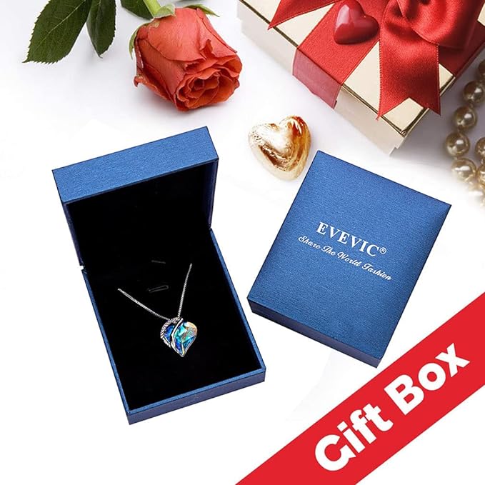 Dainty Crystal Heart Pendant Necklace - 14K Gold Plated and Hypoallergenic Jewelry