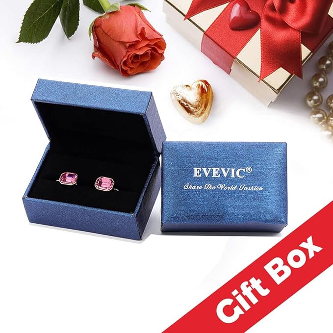 Austrian Crystal Octagon Leverback Drop Earrings