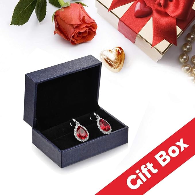 Anting Menjuntai Tetesan Air Mata Halo Kristal Austria untuk Wanita Perhiasan Hypoallergenic Berlapis Emas Mawar 14K