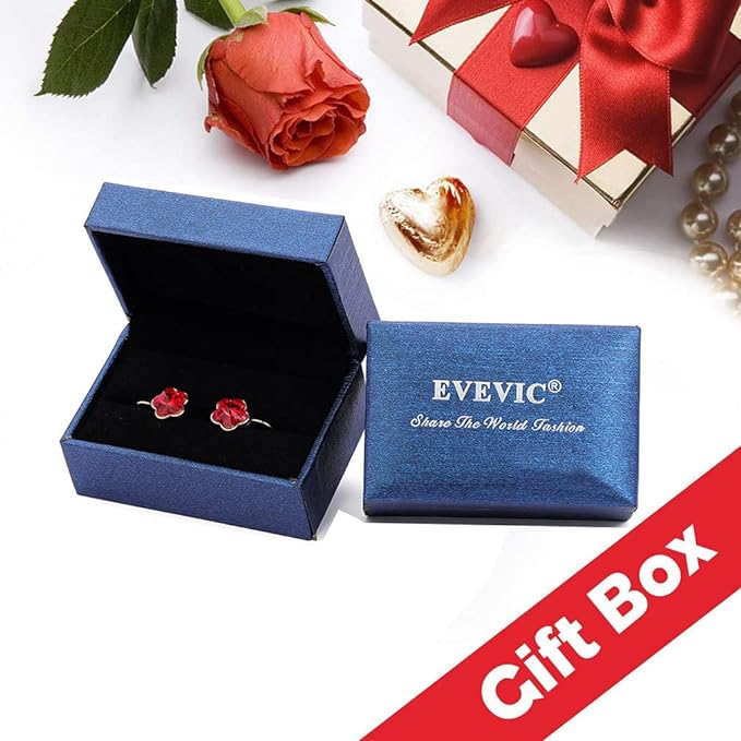 Anting Drop Leverback Bunga Kristal Austria untuk Wanita Perhiasan Hypoallergenic Berlapis Emas Mawar 14K