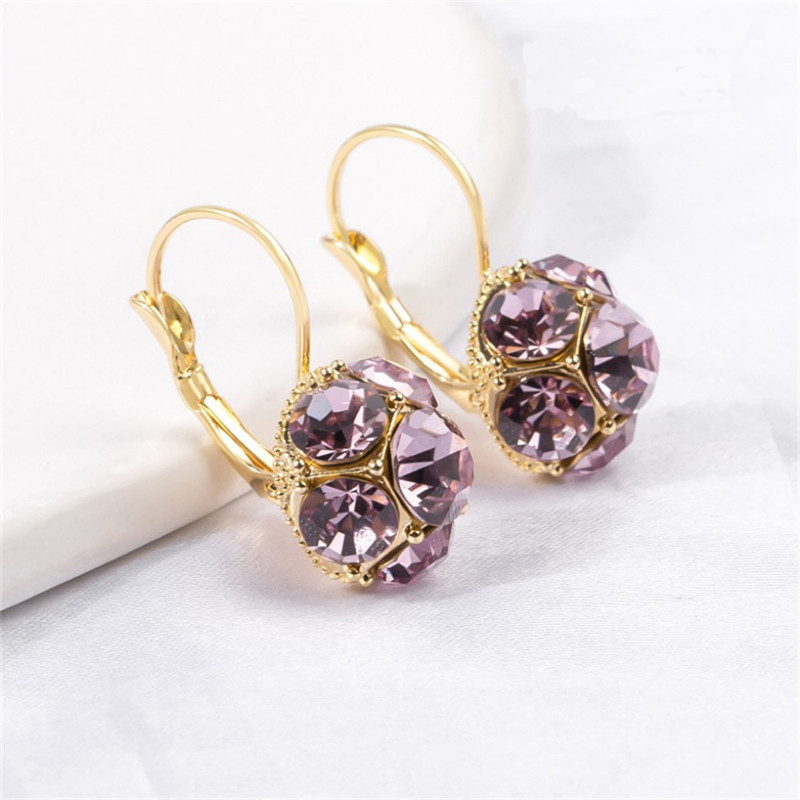 Fashion Design Elegant Exquisite Light Amethyst Round Earrings Women Jewelry Party Premium Gift