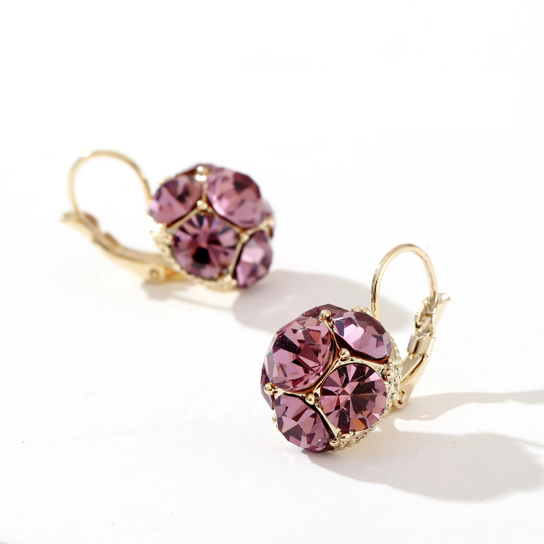 Fashion Design Elegant Exquisite Light Amethyst Round Earrings Women Jewelry Party Premium Gift