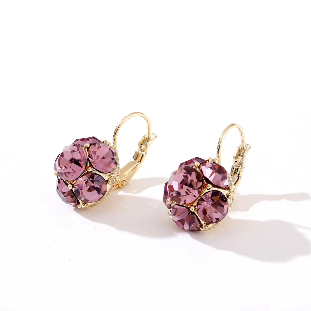 Fashion Design Elegant Exquisite Light Amethyst Round Earrings Women Jewelry Party Premium Gift