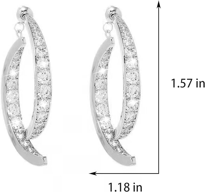 Cross Curved Earrings Zircon Curved Ear Cuffs Earrings Curved Stick Front Back Linear Drop Earrings for Women