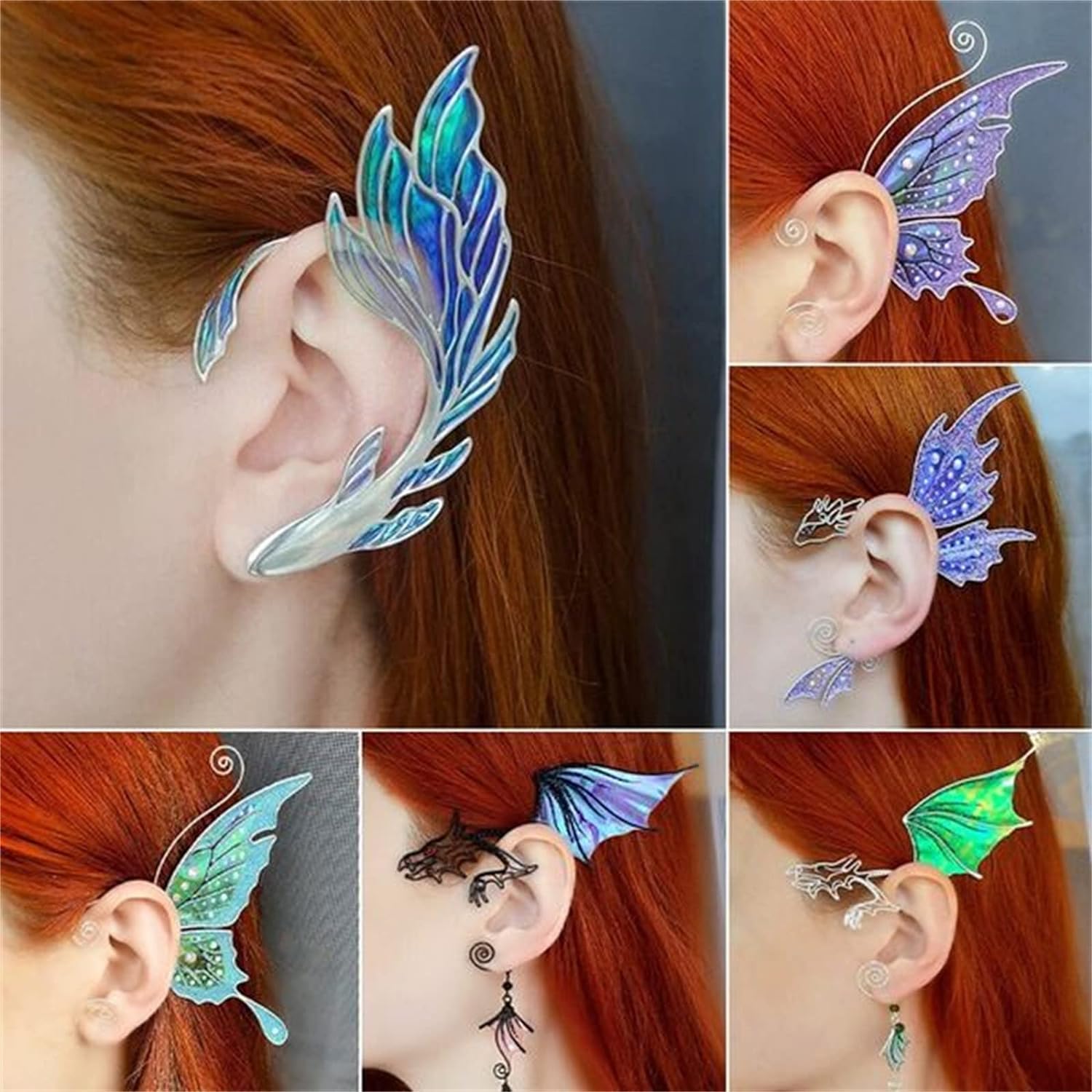 Ear Sleeve Pendant Without Perforation, Fairy Wing Ear Clip, Butterfly Ear Wrap for Women Non Piercing, Exquisite Fairy Tale Wing Ear Cuff, Gifts for Woman and Girl