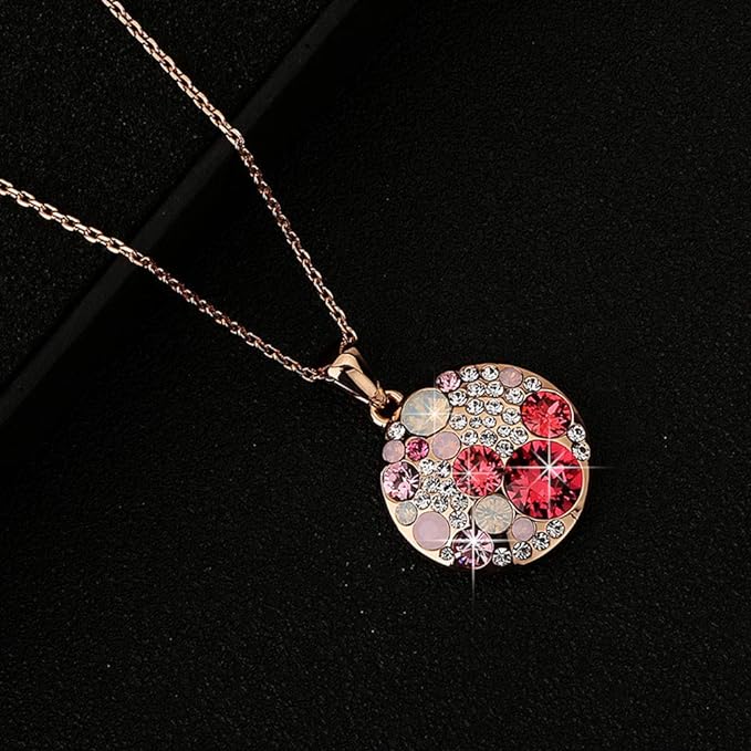 #color_Pink Red Crystal / Rose-Gold Plated