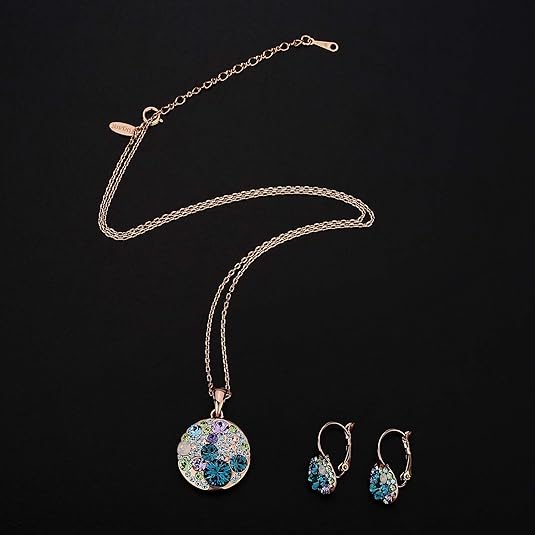 #color_Blue Green Crystals/Rose Gold-tone