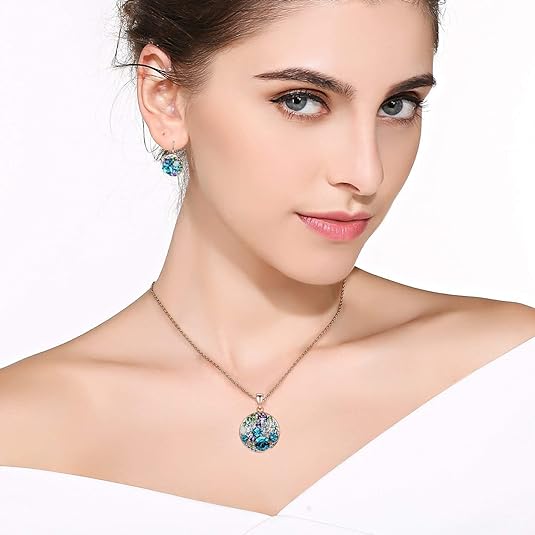 #color_Blue Green Crystals/Silver-tone