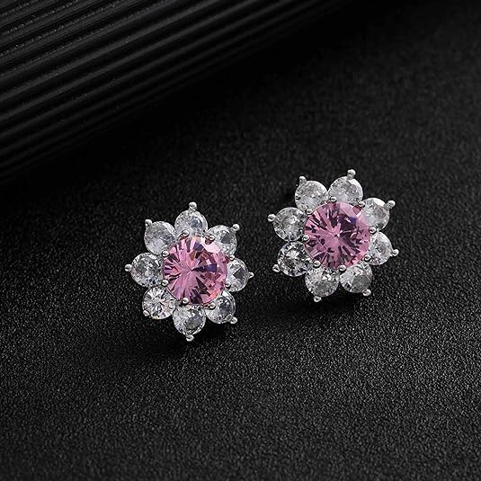 Luxury Austrian Crystal Flower Stud Earrings