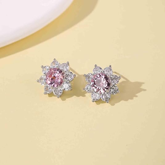 Luxury Austrian Crystal Flower Stud Earrings