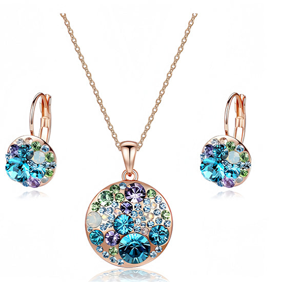 #color_Blue Green Crystals/Rose Gold-tone